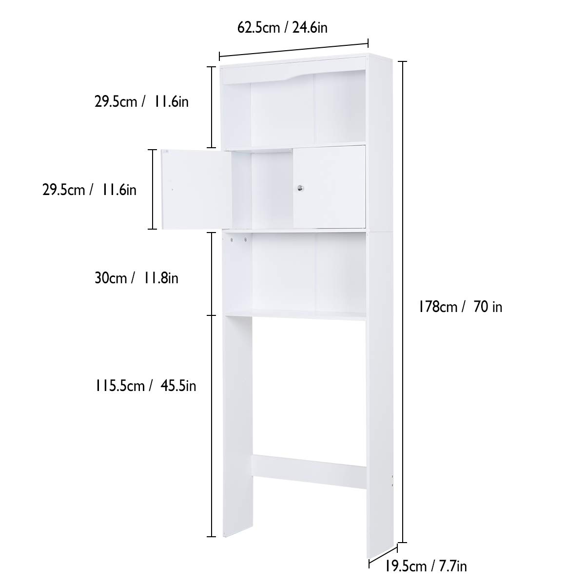 Waschmaschinen-Überbauschrank Waschmaschinenschrank Badregal Hochschrank Waschmaschine Bad Schrank Badezimmer Waschmaschinenüberbau