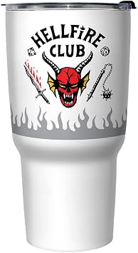 Netflix Stranger Things Hellfire Logo Flame 27 oz Stainless Steel Travel Mug, Multicolor