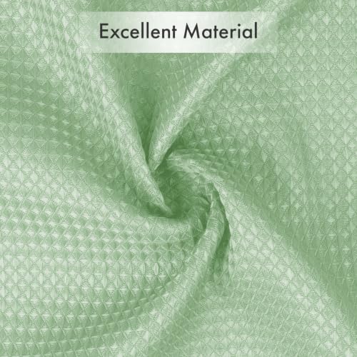 Image of AmazerBath Mint Green Shower Curtain Waffle Textured, Light Green Shower Curtain Fabric Thick Heavy Duty 240GSM, Hotel Quality Bathroom Shower Curtains, Premium Polyester, 72 x 72 Inches