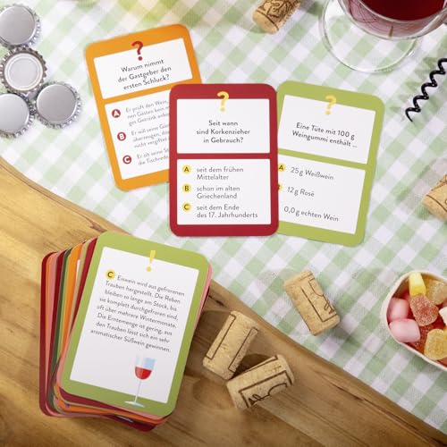 Wein Wissens-Quiz: 50 spannende und kuriose Fragen für Wein-Liebhaber | Das perfekte Partyspiel und originelle Geschenk für Weinfans | Ratequiz im Spielkartenformat