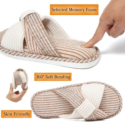 Jerzmy Crossband Slippers for Women, Cute Memory Foam Woman House Slippers Cozy Cushioned Ladies Home Shoes for Bedroom Indoor2