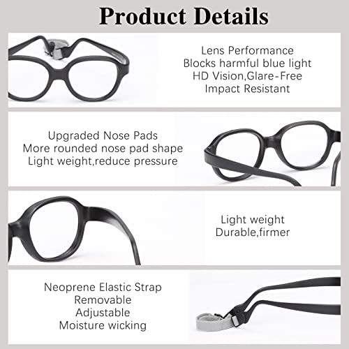 Image of BiBiBear Blue Light Blocking Glasses for Kids Girls Boys Reduces Eyestrain