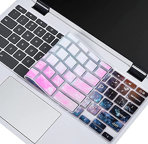 Keyboard Cover Protector Fit Asus Chromebook Flip C434 C434Ta 2-In-1 14 Inches Laptop, Asus C302Ca/C433Ta/C434Ta/C425Ta/C523Na Skin, Chromebook C433Ta Accessories -Colorful Galaxy #TOP4