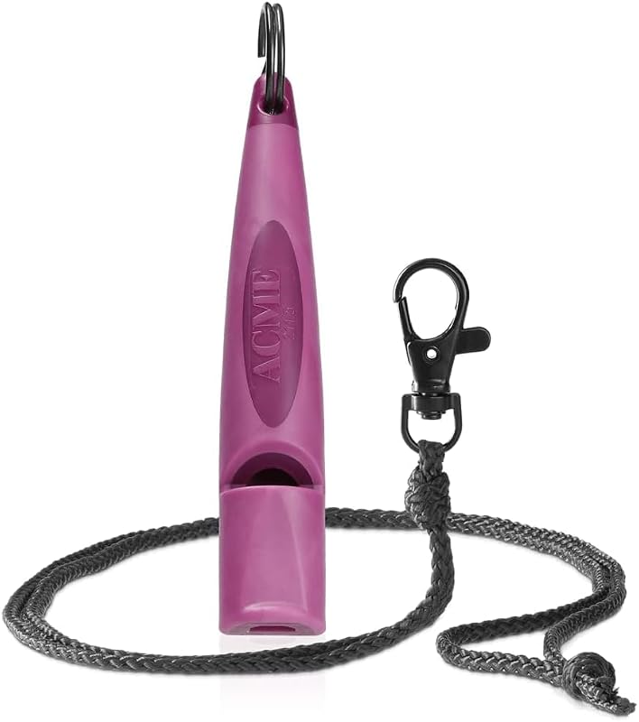 Apito para Adestramento de Cães ACME Alpha 211.5 com Cordão, 5400 Hz e 110 dBA (Roxo/Preto)