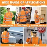 BSBUY Hi Vis Long Sleeve T-Shirt for Men, Mans High Visibility Crew Neck Sweatshirt, Reflective Tape Security Round Neck Tee Tops, Lightweight Utility and Safety Workwear Shirts Jumper(L) - Image 7