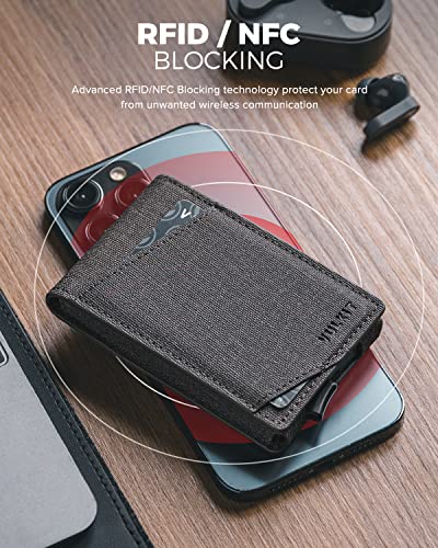 Image of VULKIT Pop Up Wallet for Men, Credit Card Holder Minimalist Slim Bifold Wallets RFID Blocking with Gift Box, Grey, slim, Minimalist