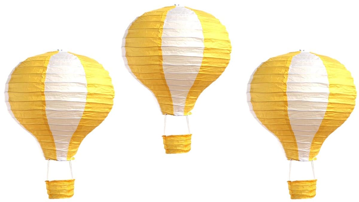 Pack Of 3 Stripy Hot Air Balloon Paper Lantern Wedding Party Decoration Craft