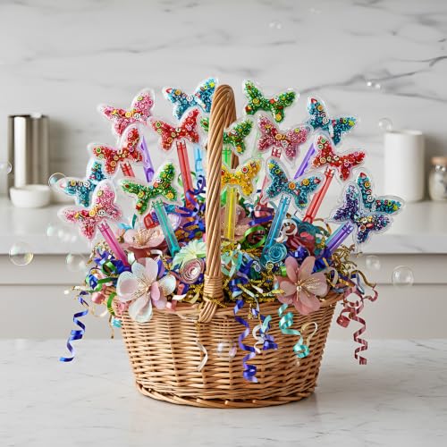 24 Pcs Butterfly Bubble Wands, Moving Sequins Birthday Party Favors by PPfvfqc - Used condition - Image 4