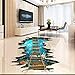 Quanhaigou 3D Floor Stickers,Sea World Fish Ocean Wooden Bridge PVC Art Wall Decal for Bathroom Living Room Nursery Bedroom Removable Decor