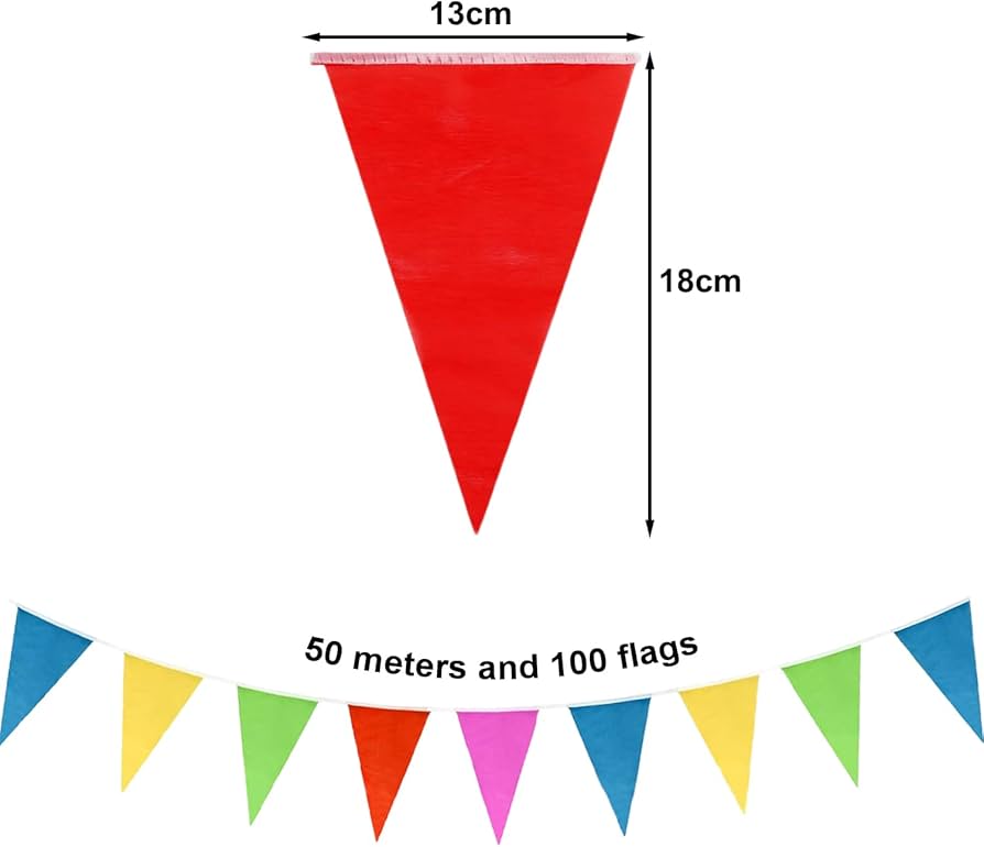 Huotflame Guirlande De Fanions Triangulaires Scintillants