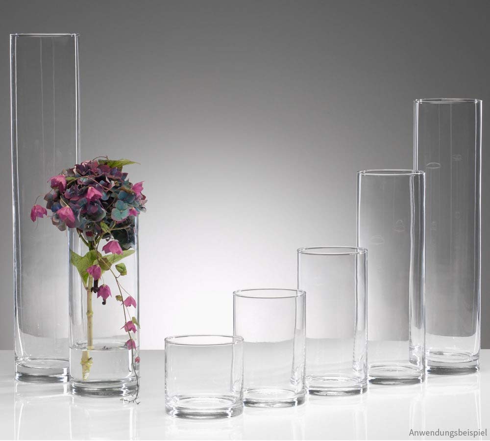 Jiandan - Vaso a forma di cilindro in vetro riciclato h28