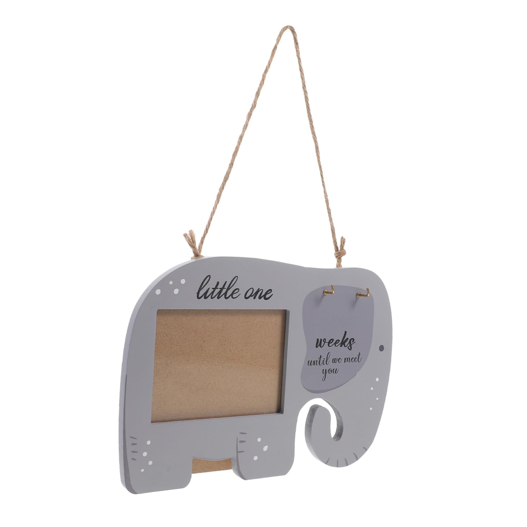 Totority Baby Photo Board Elephant Wooden Sonogram Frame for New Parents Nursery Art