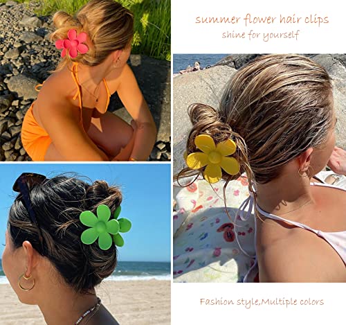 Hair Claw Clips 8Pcs Flower Hair Clips For Women And Girls, Strong Hold Matte Claw Flower Shaped Hair Clips For Women Thick Hair And Thin Hair #TOP3