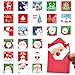 COZERI 24 PCS Weihnachtskarten mit Umschlag Set, 7x7cm Christmas Klappkarten mit Niedlichen Mustern, Blanko Grußkarten für Weihnachten