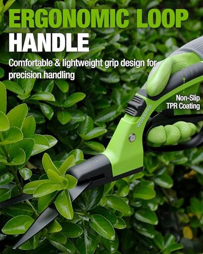 WORKPRO Grass Shears Handheld, Grass Clippers with 360 Degree Swivel Blades - 4
