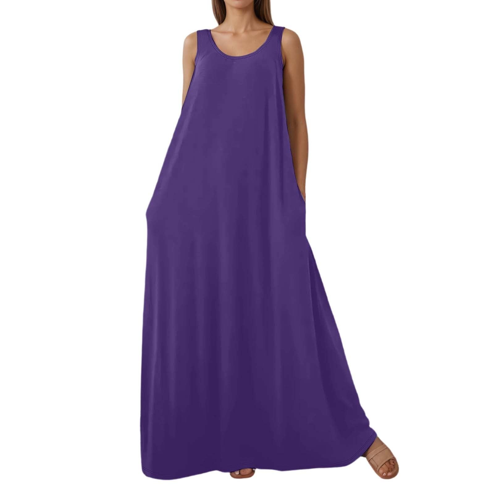Robe d'été décontractée sans manches coupe ample en coton - 7