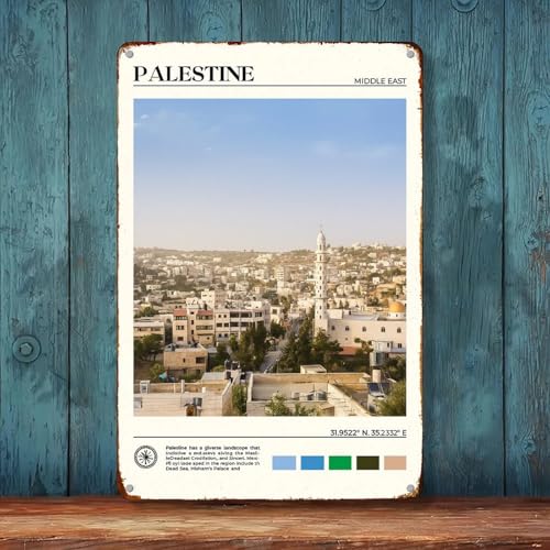 Palestine Wall Decor Vintage Aluminum Sign