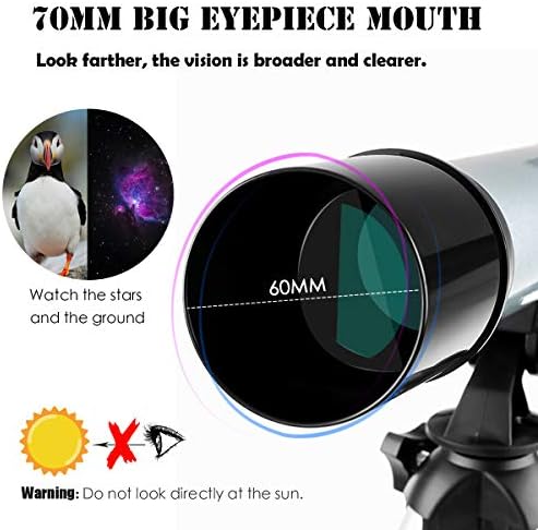 Iadong Kids Astronomical Telescope, Professional 90X Astronomical Landscape Telescope with Tripod, 2 Magnification Eyepieces, 1.5X Barlow Len, Early Science Educational Toys for Children