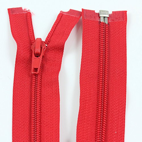 Beads4crafts Red 5162 12" - 28" Open Ended No:5 Nylon Zips *9 Sizes & 17 Colours* Zippers Sewing Craft (, 26 Inch)