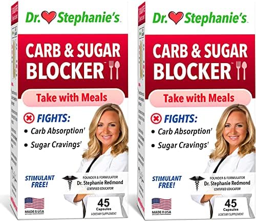 Pharmaganics Dr. Stephanie's Carb & Sugar Blocker - with Berberine & Gymnema Sylvestra (2 Pack)