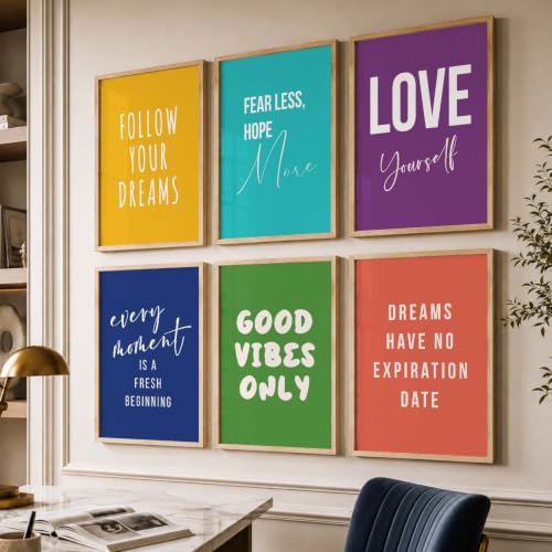 Image of kotart motivational Quotes wall art painting with frame for home decoration /Wall decor paintings for living room, Framed poster set for bedroom Set of 6 (10x13, I)