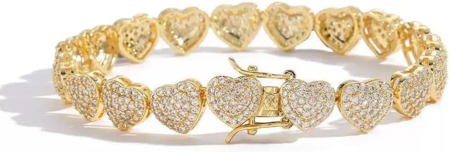 18k Gold Roman Moissanite Love Bracelet, Women'S Fashion Bracelet, Daily Decoration Wear, Suitable For Wives, Mothers And Female Friends, Tennis Bracelet, Christmas, Valentine'S Day, Birthday Gift