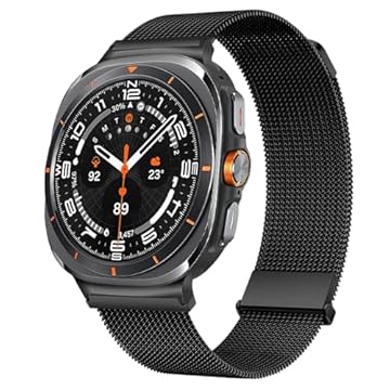 HAOZHI Pulseira Magnético Compatível com Samsung Galaxy Watch Ultra 47mm,Bracelete Correia de Metal para Samsung Galaxy Watch Ultra de 47mm (Preto)