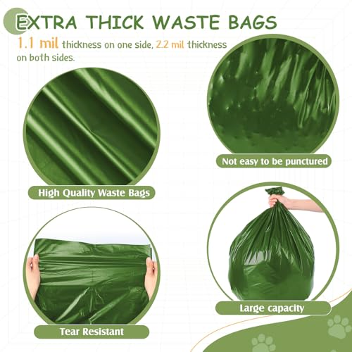 Image of 150 Pcs Dog Waste Poop Bags Dog Large Leak Proof Bags 26 inchx 33 inch Pet Waste Station Can Liners Heavy Duty Pet Trash Bin Liner for Walking Poop Station Dispensers, 3 Rolls of 50(Green)