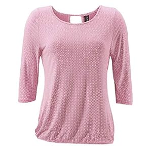 TrendiMax Damen T-Shirt Kurzarm Blusen Shirt mit Allover-Minimal Print Lose Stretch Casual Oberteil Basic Tops