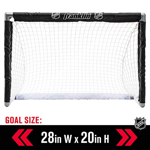 Franklin Sports Nhl Youth Mini Hockey Goal + Stick Set - Kids Knee Hockey Goal, Sticks + Foam Mini Balls - (1) Goal, (2) Mini Sticks + (2) Balls Included #TOP2