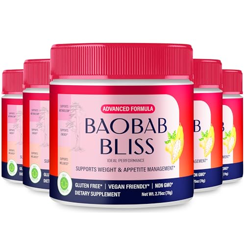 Baobab Bliss Powder, Baobab Bliss Supports Fitness & Healthy Lifestyle, Baobab Bliss Powder - Maximum Strength, All Natural Formula Powder, BaobabBliss Organic Powder Reviews (5 Pack)