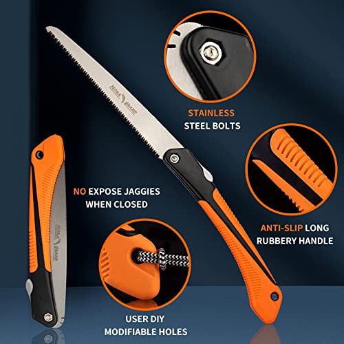 Folding Saw, Heavy Duty 10 Inch Extra Long Blade Hand Saw for Wood Camping, Dry Wood Pruning Saw With Hard Teeth By FLORA GUARD