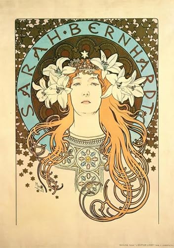 Tableaux Graffiti Art Mural Mucha Grand Format 60x90cm pour Rénovation Murale