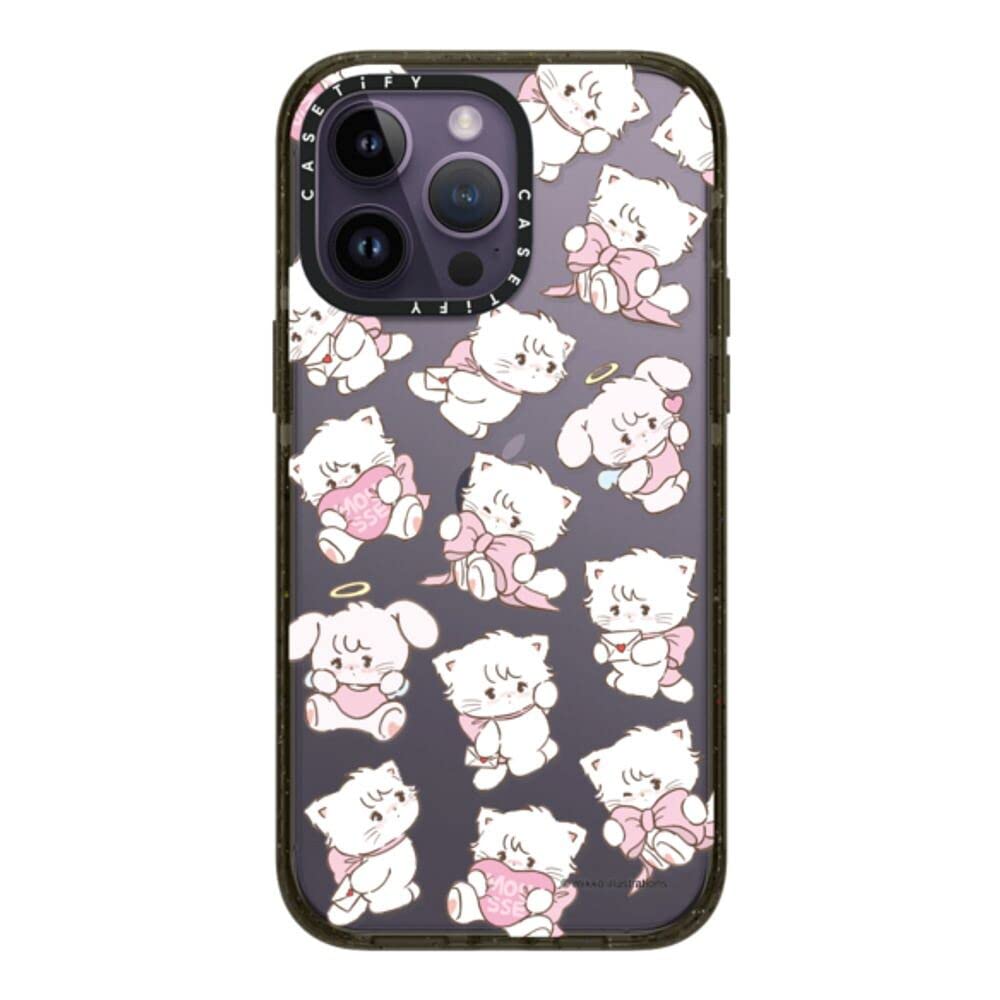 CASETiFY インパクト iPhone 14 Pro Max ケース [MIL規格準拠 (4x MIL-STD-810G)/2.5mからの落下試験をクリア] - mousse & cammy pattern by mikko illustrations - グロッシー ブラック