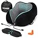 HOMIEE Oreiller de Voyage, Oreiller Cervical en Mousse à mémoire de Forme, Coussin de Support Cervical Essentiel pour Voyager, Masque de Sommeil, Bouchons d'oreille et Sac de Transport Inclus(Noir)