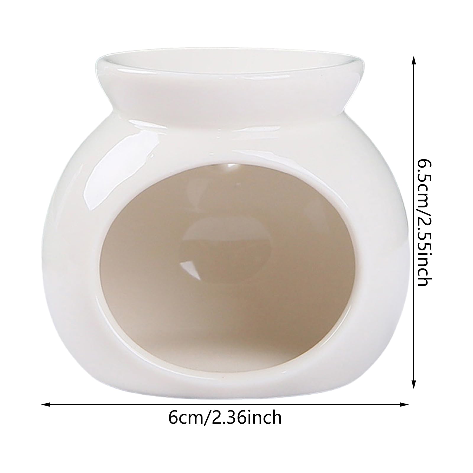 Bruciatore Per Oli Essenziali In Ceramica - Portacandele Per Aromaterapia, Diffusore Di Essenze, Design Minimal, 6x6,5 Cm