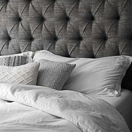 Oasis Fine Linens Stonewashed Linen Duvet Cover Set (King/Cal. King, Cirrus)