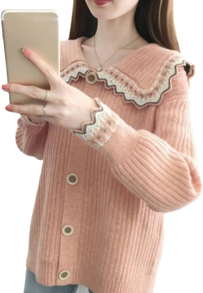 Grunge Trui Y2K Vrouwen Lange Mouw Gebreide Revers Preppy Vest Kawaii Indie Jas Esthetische Cottagecore Kleding, roze, XXL Grunge Trui Y2K Vrouwen Lange Mouw Gebreide Revers Preppy Vest Kawaii Indie Jas Esthetische Cottagecore Kleding, roze, XXL