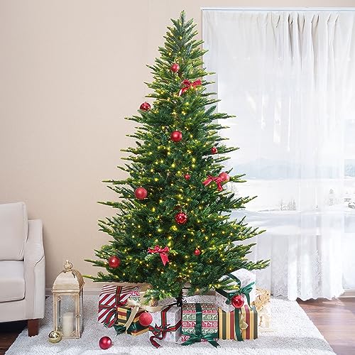 Lujan-65ft-Prelit-Aritificial-Christmas-Tree-with-921-Branch-Tips-500-Warm-Lights-and-Metal-Stand-48-Wide-Realistic-Nordic-Christmas-Tree-with-Lights-by-Naomi-Home Lujan 65ft Prelit Aritificial Christmas Tree with 921 Branch Tips 500 Warm Lights and Metal Stand 48 Wide Realistic Nordic Christmas Tree with Lights by Naomi Home