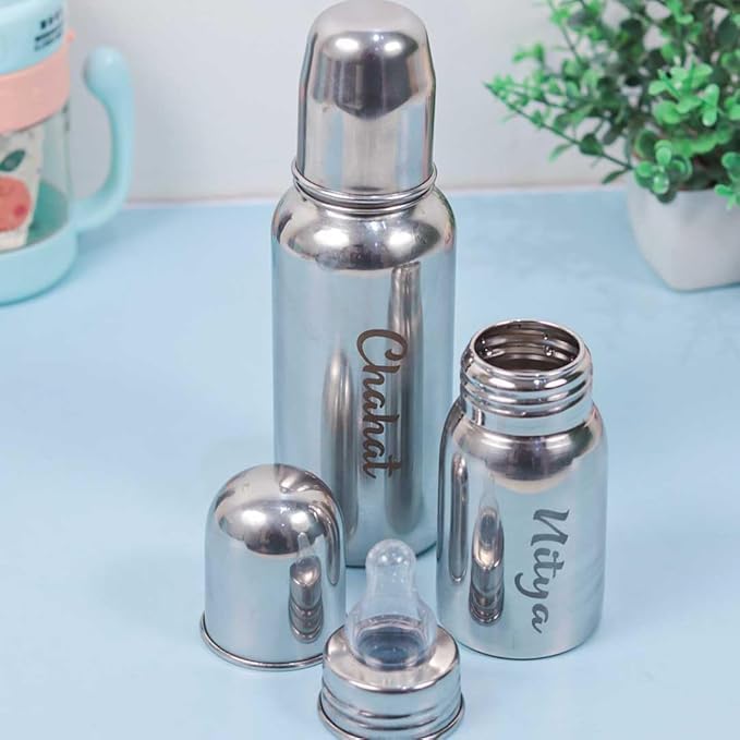 Personalized Kids Feeder/Stainless Steel Baby Bottle for Infant | Love Craft Gifts (240ml)-image-40