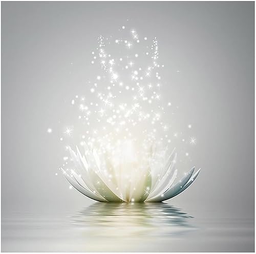 Calcomanías murales de flores de loto blanco, calcomanías de pared personalizadas con flores florales, calcomanías de vinilo para mural con citas