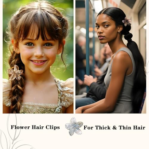 CUBACO 6 pinzas flores pequeñas para cabello mujeres miniatura 6
