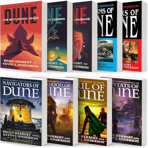 Dune Universe 9 books collection set (The Butlerian Jihad, The Machine Crusade, The Battle of Corrin, Hunters of Dune, Sandworms of Dune, Paul of Dune, Sisterhood of Dune, Mentats of Dune, Navigators of Dune)