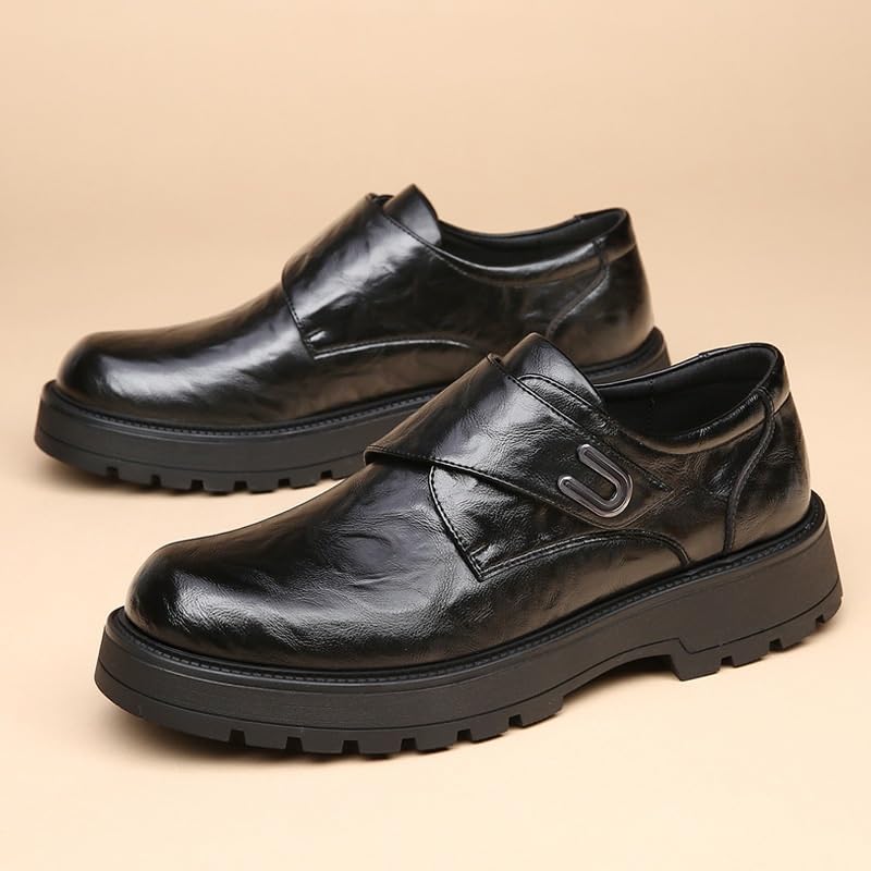 Men's Patent Leather Oxford Shoes Modern Classic Slip On Formal Tuxedo Dress Comfortable Platform Loafers2