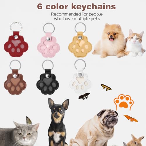 6 Stück Schlüsselanhänger für Tierhaare Tierhaar Erinnerung Personalisierte Aufbewahrungsbox Tierhaare Katze Pfote Keychain Schlüsselring Haustier Gedenk Kreatives Gedenkgeschenk für Tierliebhaber