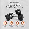 Ergonomic chrome handle of Amazon Basics dumbbell for secure grip