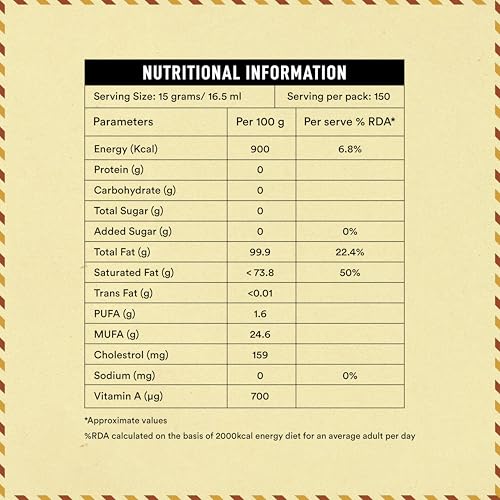 Image of BAROSI A2 Desi Cow Ghee 2.5Litre | Bulk Value Pack | Traditional Bilona Method | Curd Churned Danedar Ghee | Lab Tested| Grass-Fed Desi Cow | Gut Friendly | Stainless Steel 403 Grade Dolchi(2500ml)