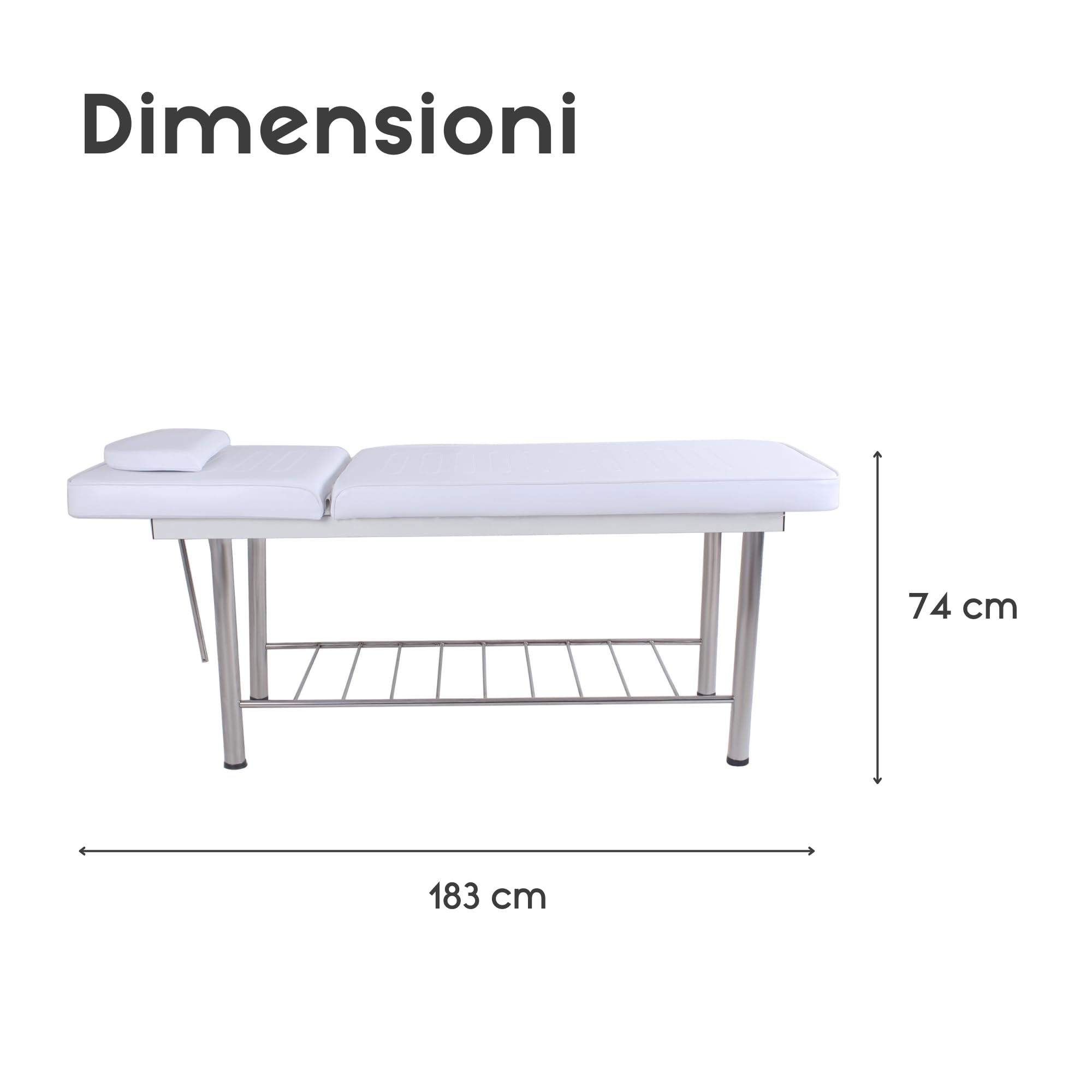 ZStyle Lettino letto massaggio estetica professionale poltrona studio reclinabile FISIOTERAPIA FISIOTERAPISTA TATTOO TATUAGGI RELAX (Bianco)