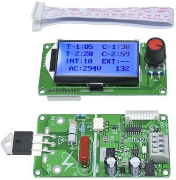 Electronics Video Games Replacement Parts Accessories 40A LCD Display Digital Double Pulse Encoder Spot Welder Welding Machine Transformer Controller Board Time Control Board - (Green)
