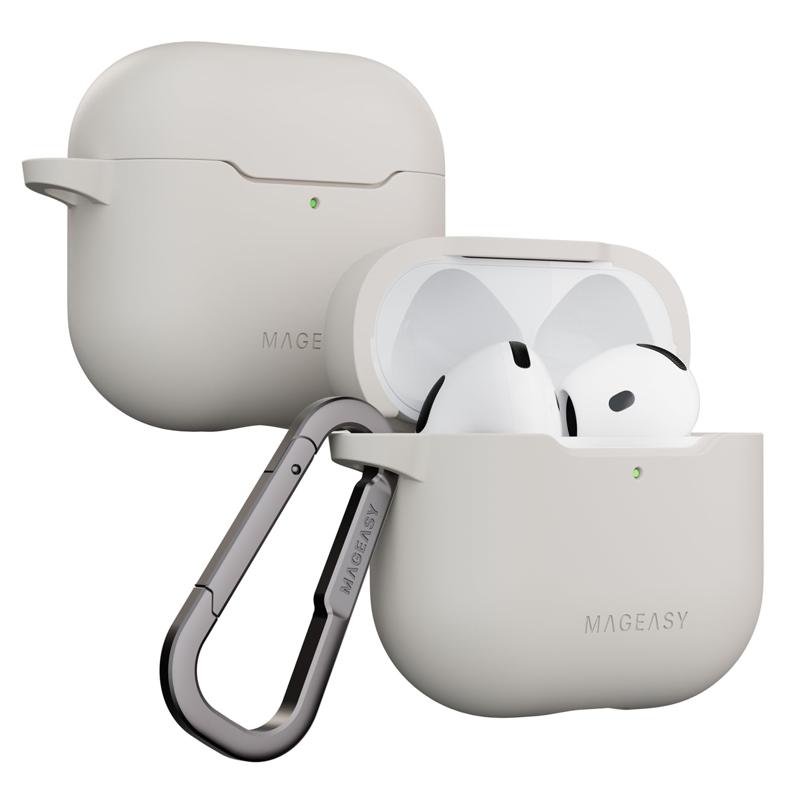 MAGEASY Designed for AirPods 4 Case - Shockproof Protective Case for AirPods 4, Stain-Resistant, Smooth & Skin-Friendly, Support Wireless Charging -